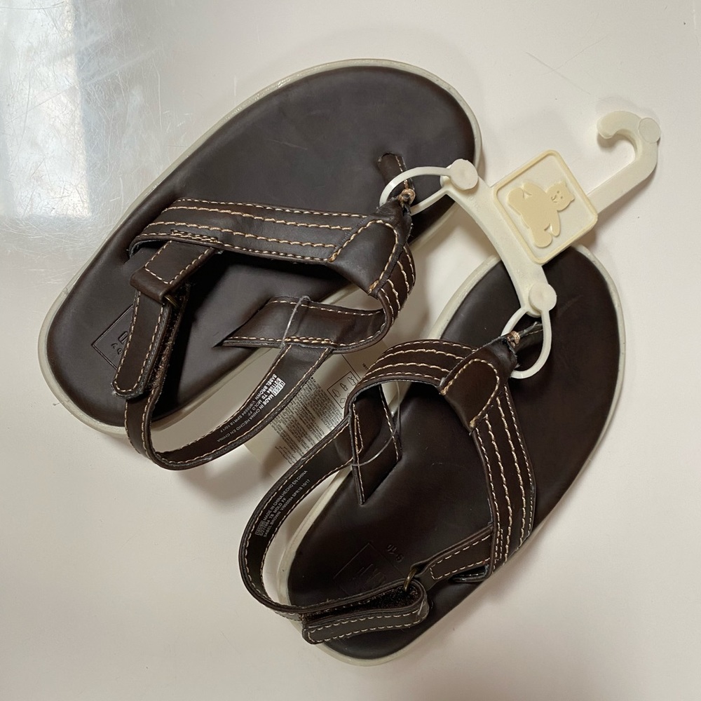 Brown flip flops